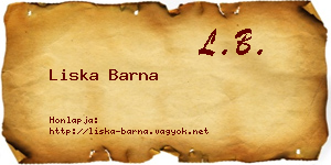 Liska Barna névjegykártya
