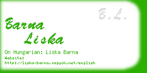 barna liska business card